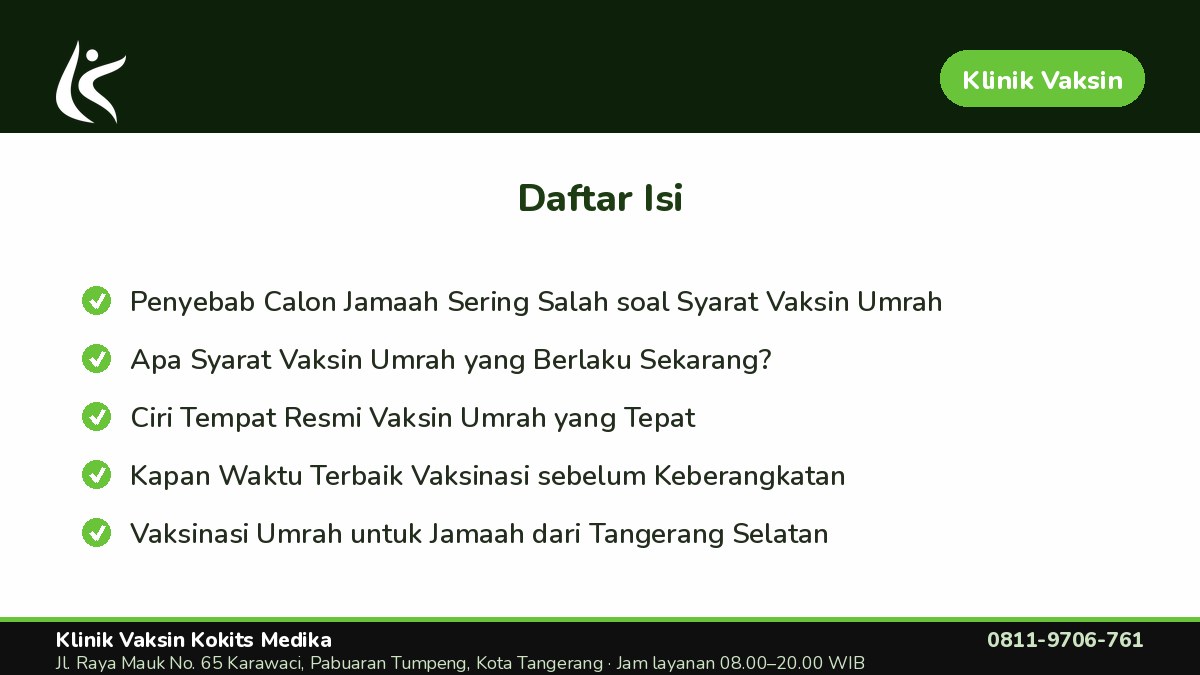 apa syarat vaksin umrah di Tangerang