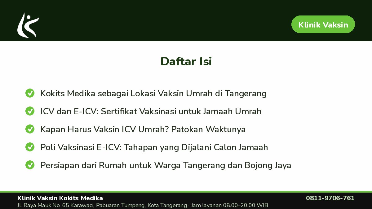 Poli Vaksinasi E-ICV: Tahapan yang Dijalani Calon Jamaah