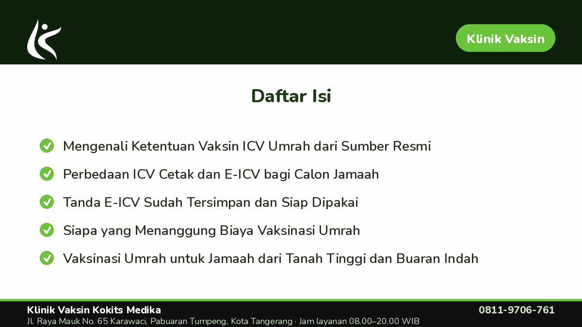 Vaksinasi Umrah untuk Jamaah dari Tanah Tinggi dan Buaran Indah