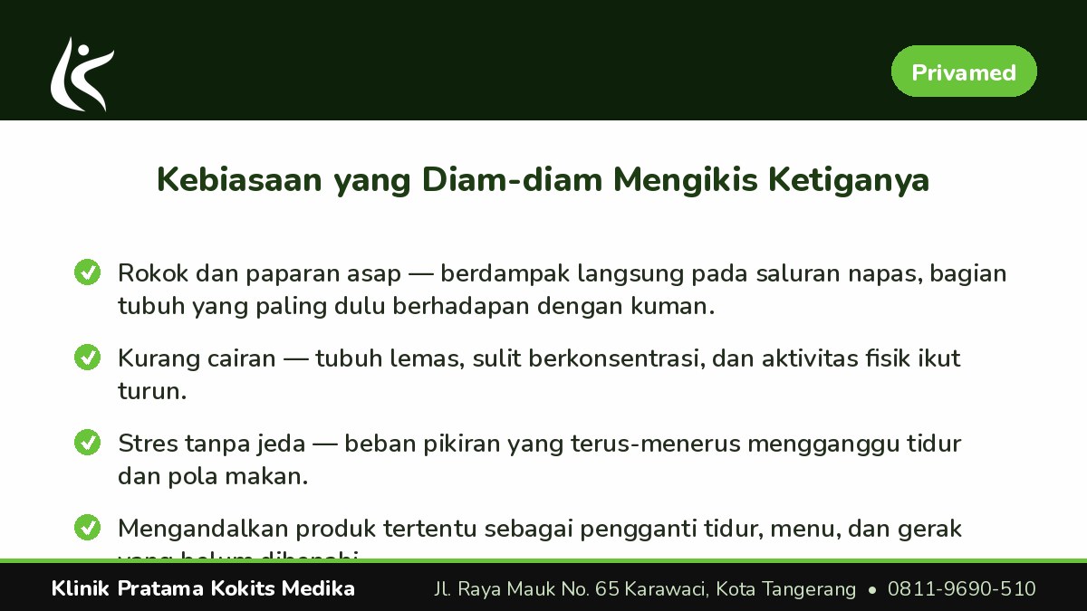 Kebiasaan yang Diam-diam Mengikis Ketiganya
