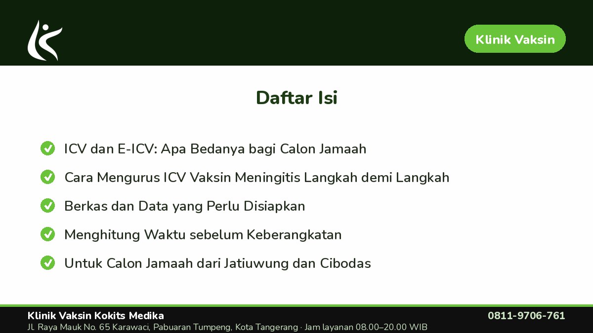 Untuk Calon Jamaah dari Jatiuwung dan Cibodas