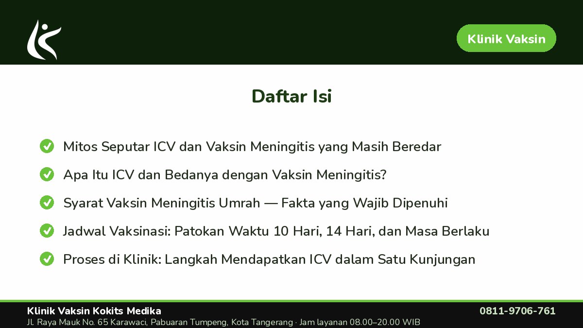 Proses di Klinik: Langkah Mendapatkan ICV dalam Satu Kunjungan