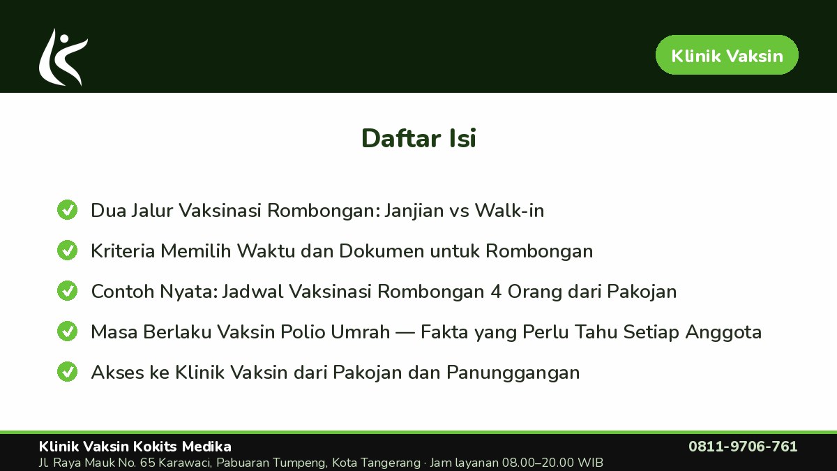 Masa Berlaku Vaksin Polio Umrah